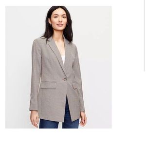 LOFT NWT Checked Long Knit Modern Blazer Size 2